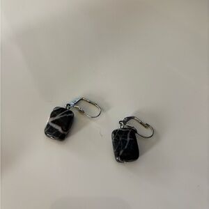 Black and White Stone Earrings